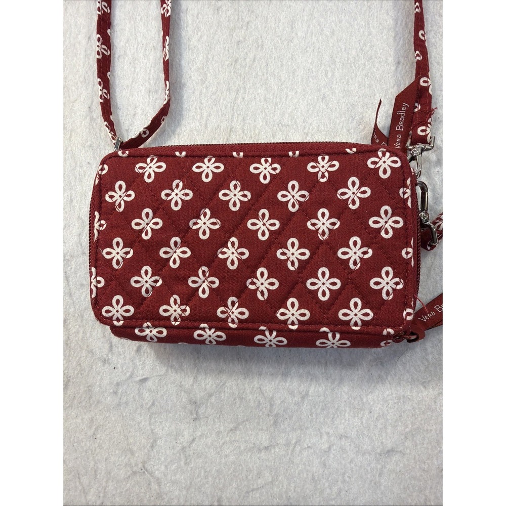 Vera Bradley Iowa State Cyclones Zip Around Wallet Crossbody Purse Red Quilted - Picture 7 of 16